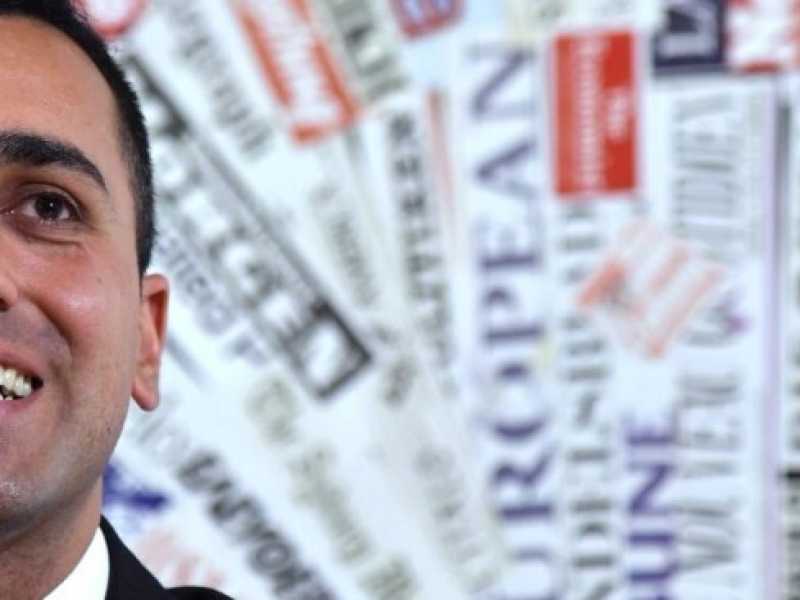 Luigi Di Maio in conferenza nella sede dell'Associazione Stampa estera  (foto LaPresse)