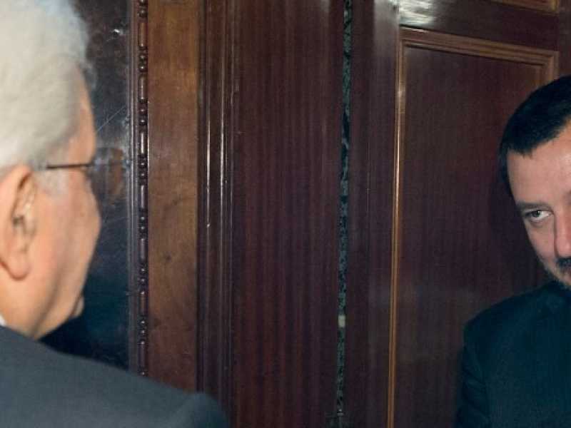 Il presidente Mattarella riceve Matteo Salvini e la delegazione della Lega (foto LaPresse)