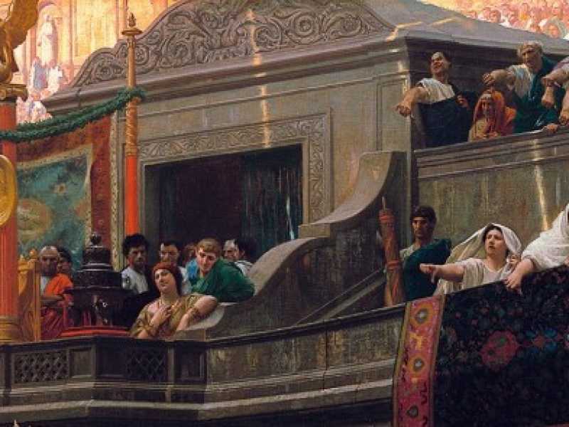 Un gradiente di aggressivit&agrave; verbale ha risvegliato da qualche tempo le peggiori coscienze, alitando un fiato fetido di vanit&agrave; e idiozia (particolare di "Pollice verso" di Jean-L&eacute;on Gerome, 1872)