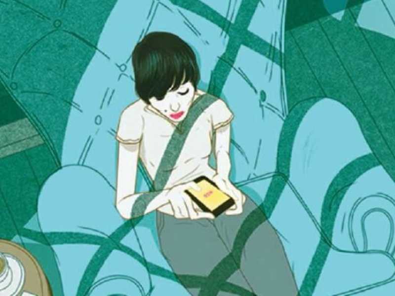 Illustrazione &ldquo;Death on Facebook&rdquo; di Marcos Chin