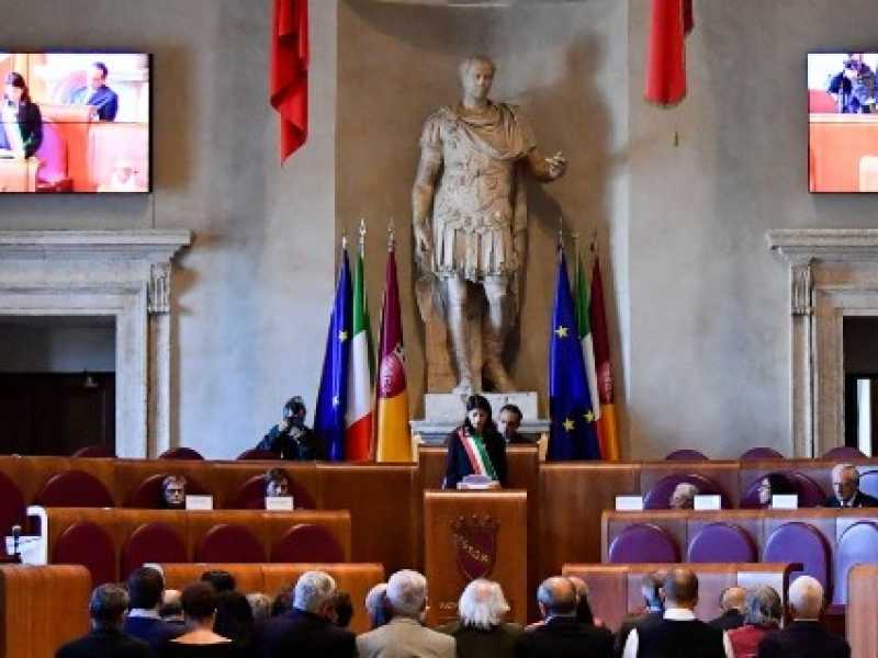 Aula Giulio Cesare, assemblea capitolina (foto LaPresse)