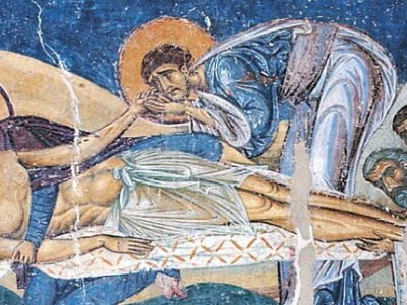 Compianto sul Cristo morto, pittura murale, San Pantaleimon, Nerezi, Macedonia, 1164