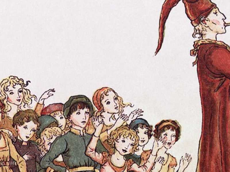 Il pifferaio magico in un'illustrazione di Kate Greenaway