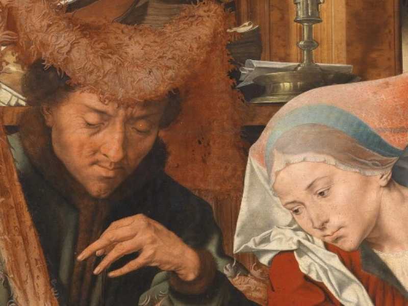 Marinus van Reymerswaele, &ldquo;Il cambiavalute e la moglie&rdquo;, 1539 (Parigi, Louvre)