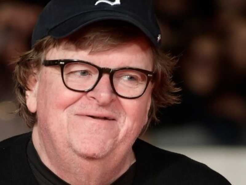 Michael Moore al Festival del Cinema di Roma (foto LaPresse)