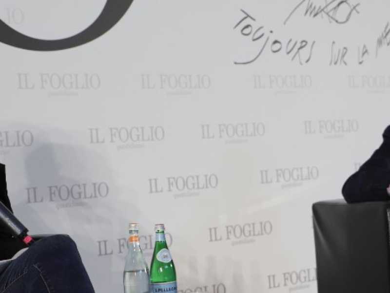 Il presidente di Confindustria Vincenzo Boccia intervistato dal direttore del Foglio Claudio Cerasa alla Festa del Foglio 