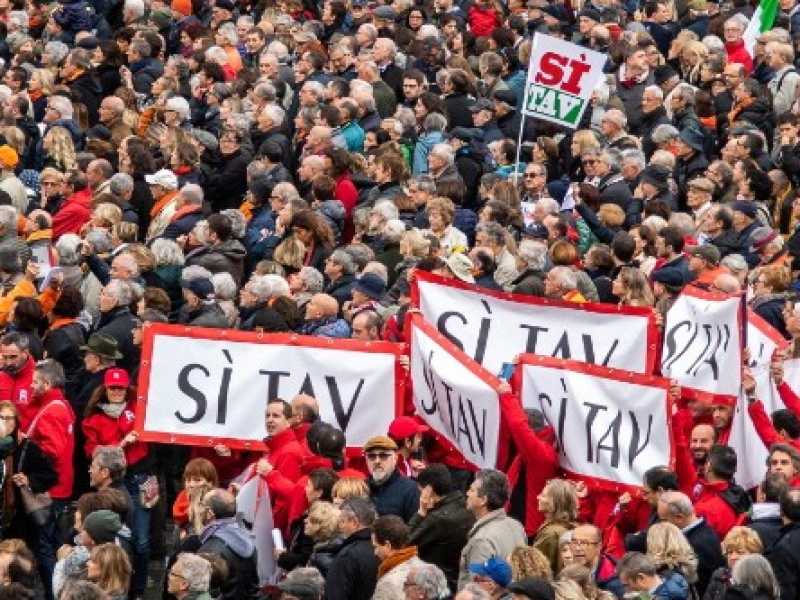 La manifestazione a Torino. Foto LaPresse