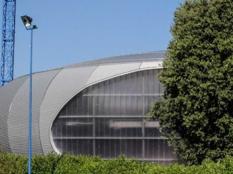 Il cantiere del Palalido. Foto LaPresse