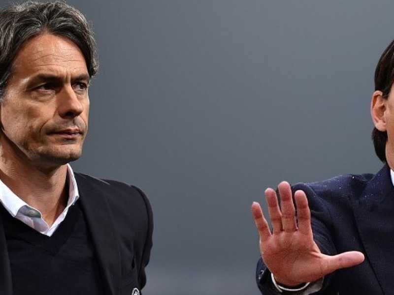 Filippo Inzaghi, allenatore del Bologna, e suo fratello Simone, allenatore della Lazio