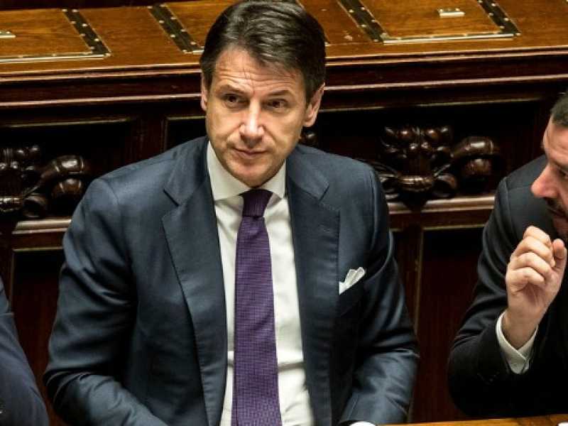 Luigi Di Maio, Giuseppe Conte, Matteo Salvini (foto LaPresse)