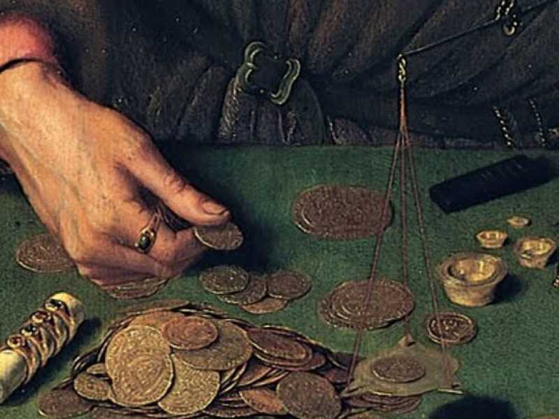 Particolare de "Il banchiere e sua moglie" (1514 circa), di Quentin Metsys, Olio su tavola, 71 x 67 cm Parigi, Mus&eacute;e du Louvre