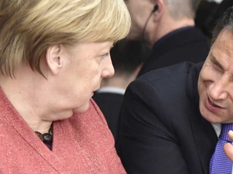 Angela Merkel e Giuseppe Conte (foto LaPresse)