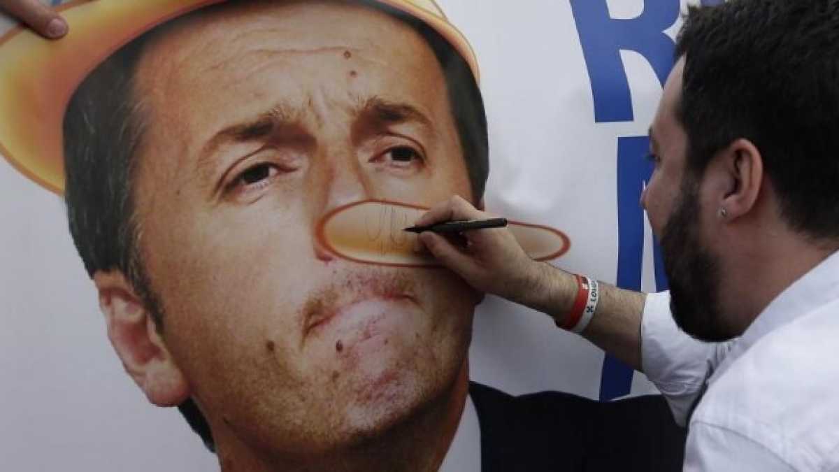 Immagine di Salvini come il Renzi delle Europee 2014 ha di fronte il nemico principale: se stesso