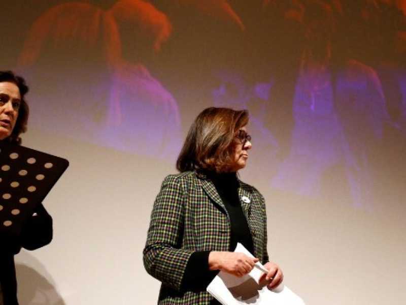 Un momento dell'assemblea al teatro Palladium. Foto LaPresse