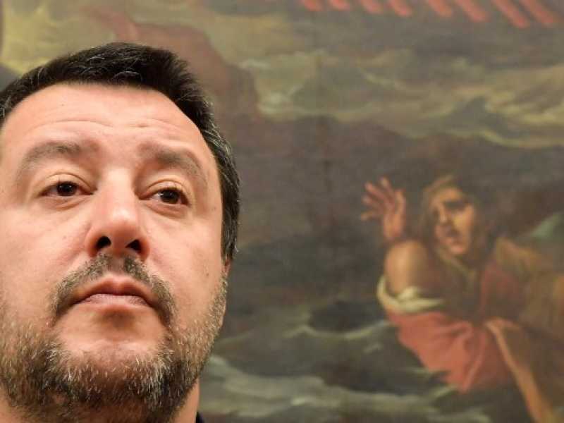 Conferenza stampa di Matteo Salvini (foto LaPresse)