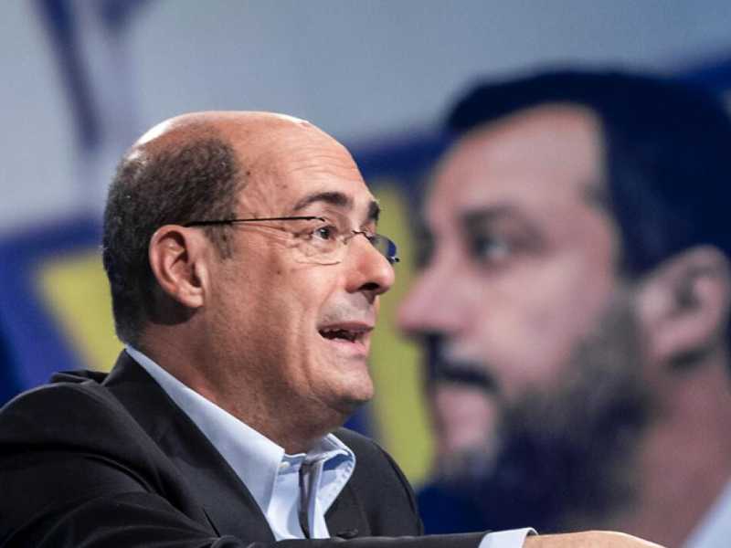 Nicola Zingaretti e Matteo Salvini (foto LaPresse)