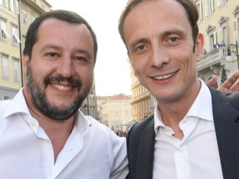 Matteo Salvini con Massimiliano Fedriga (foto LaPresse)