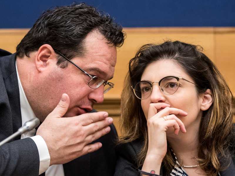 Conferenza stampa congiunta di Laura Castelli e Claudio Durigon sul Reddito di cittadinanza (foto LaPresse)