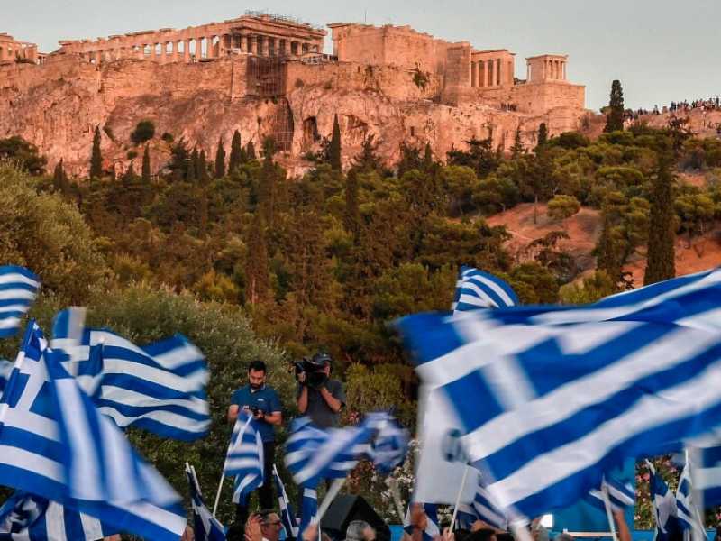 I sostenitori di Nuova democrazia a un comizio elettorale(Foto LaPresse)
