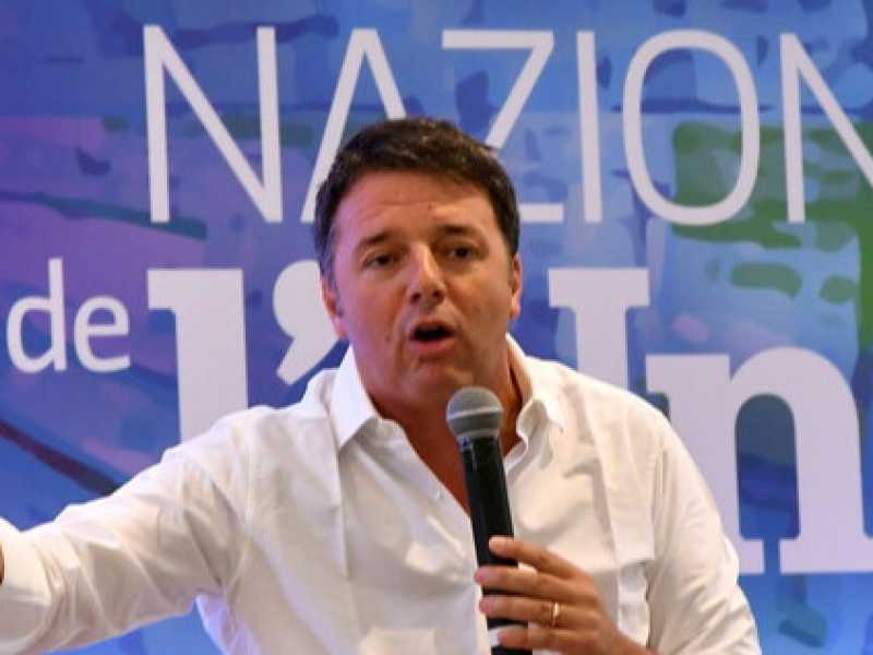 Renzi alla Festa Nazionale de l'Unit&agrave; nel 2018 a Ravenna (foto LaPresse)