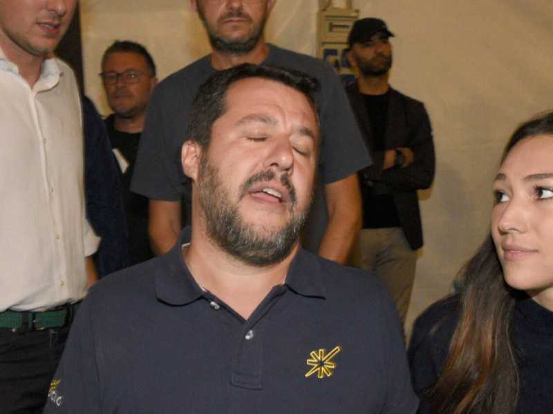 Matteo Salvini alla festa di Pinzolo