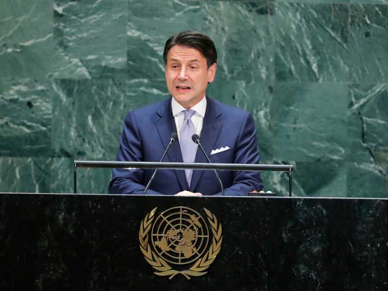 Il Presidente del Consiglio Giuseppe Conte a New York (Foto LaPresse)