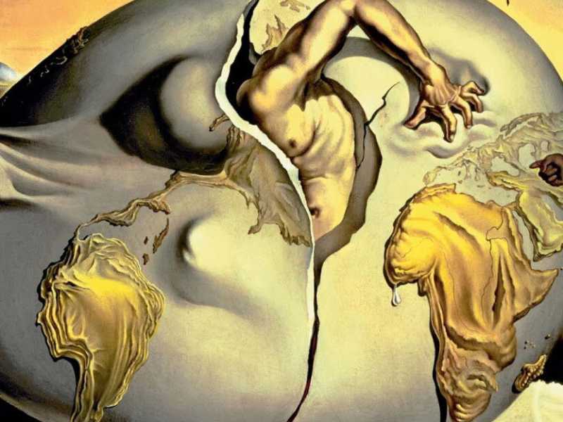 Bambino geopolitico guarda la nascita dell'uomo nuovo - Salvador Dal&igrave; (1943), 32 x 46 cm, olio su tela, Dal&iacute; Museum, St. Petersburg, Florida