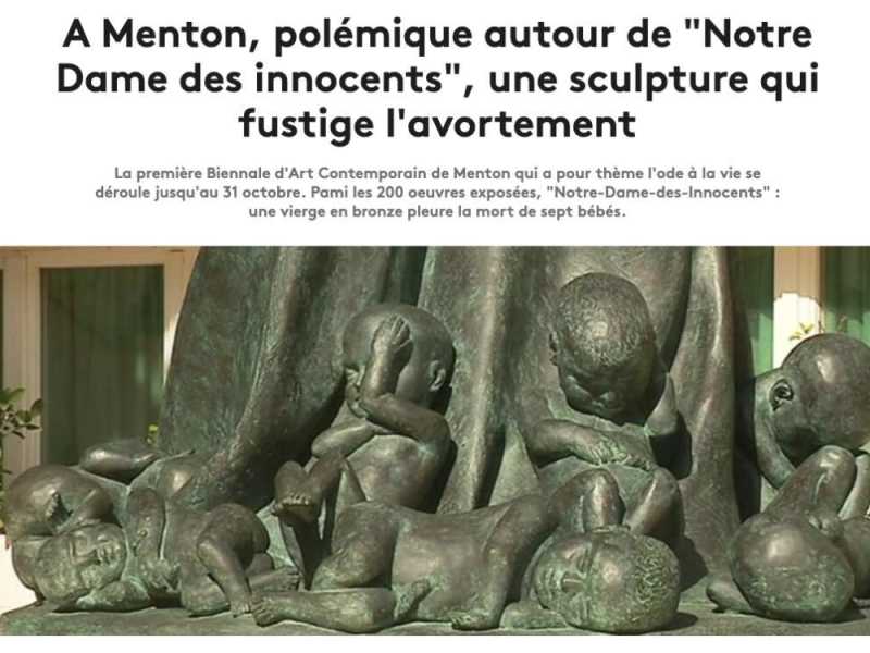 La statua pro life scandalizza la Francia