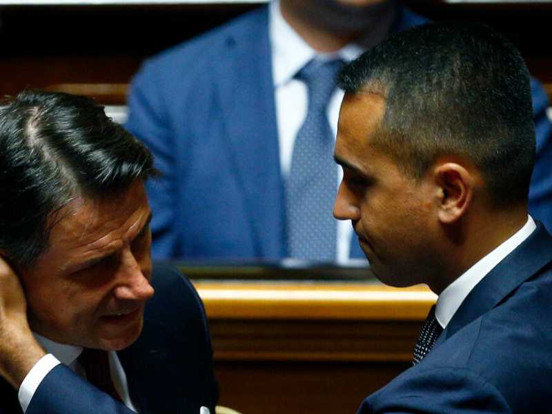 Luigi Di Maio e Giuseppe Conte (foto LaPresse)