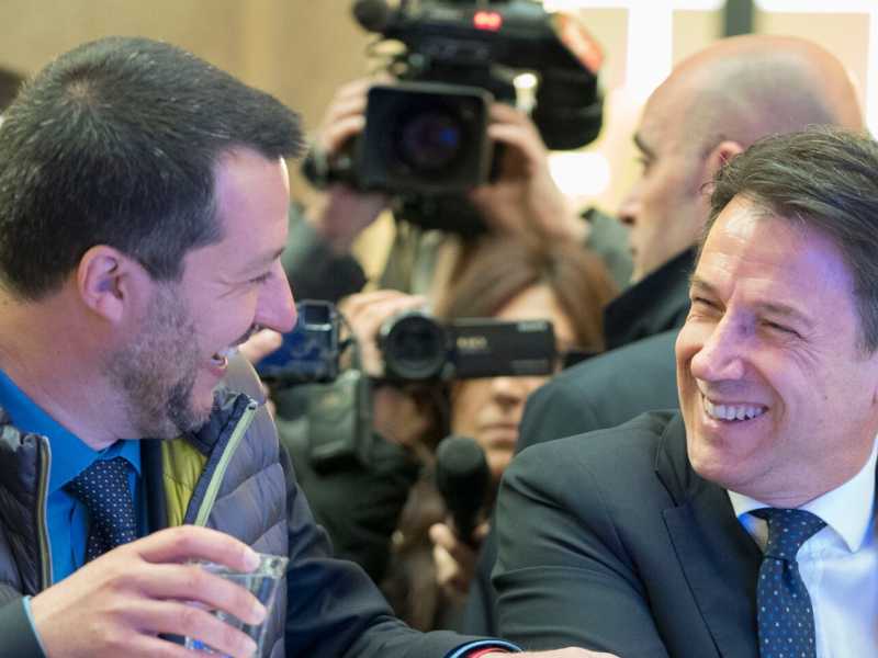 Matteo Salvini e Giuseppe Conte (foto LaPresse)