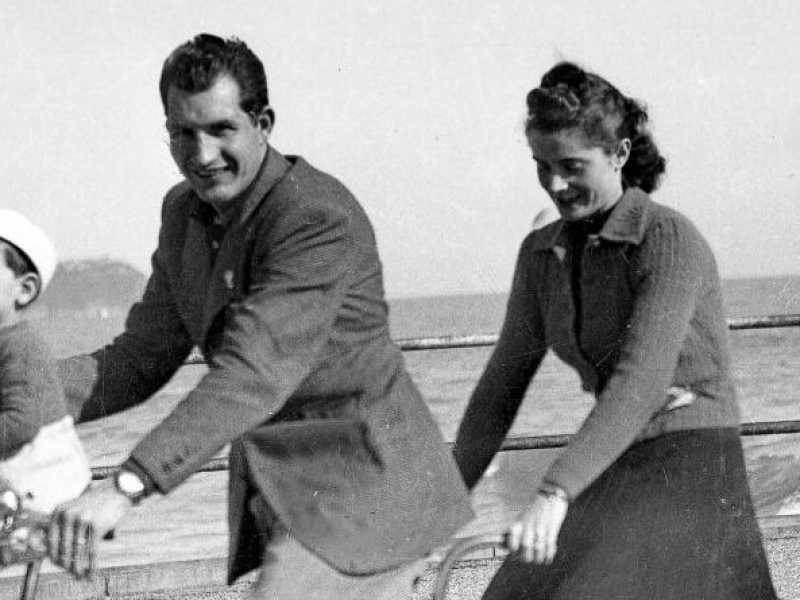 Gino Bartali con la moglie Adriana e il figlio Andrea (foto LaPresse)