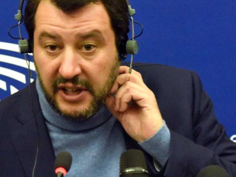 Matteo Salvini al Parlamento europeo (foto LaPresse)