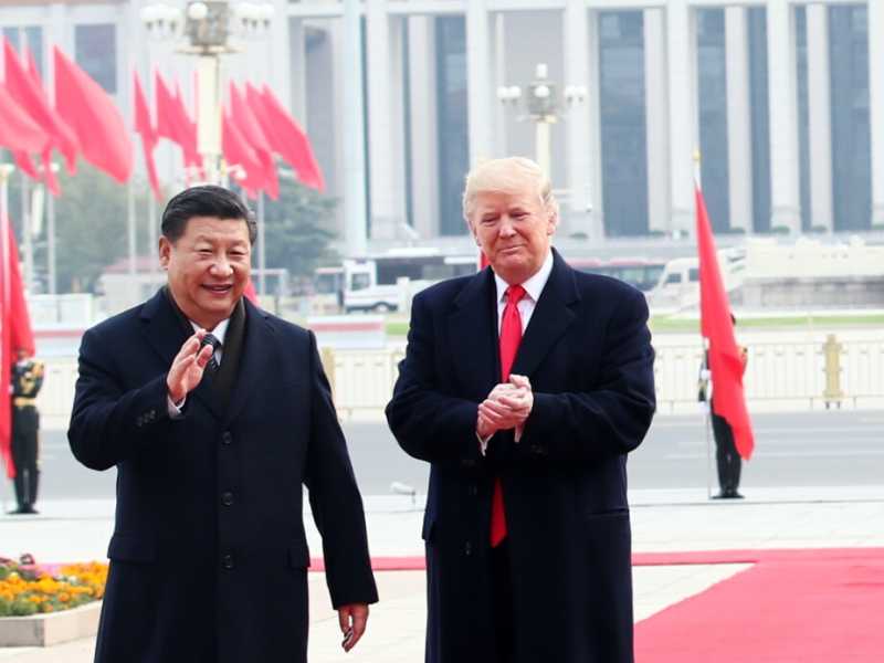 La visita del presidente Usa Donald Trump in Cina nel 2017 (LaPresse)
