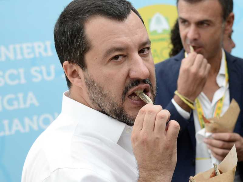 Matteo Salvini all'inaugurazione del Villaggio Coldiretti (LaPresse)