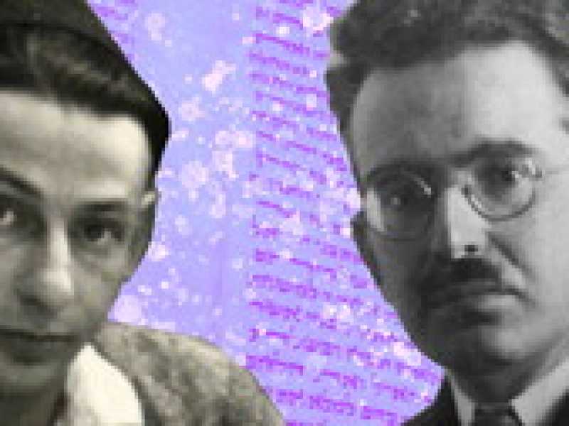 Gershom Scholem (a sinistra) e Walter Benjamin (elaborazione grafica Il Foglio)