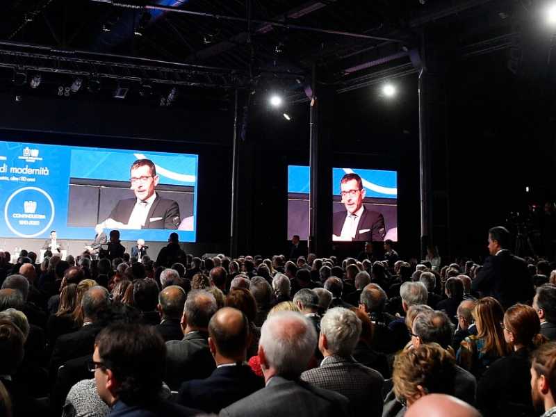 Un incontro alle Officine Grandi Riparazioni per i 110 anni di Confindustria (foto LaPresse)