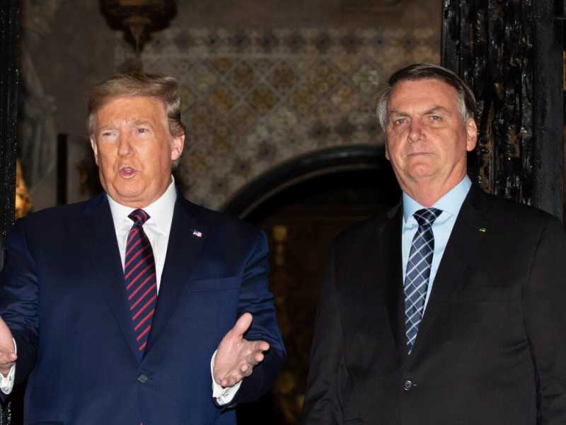 Donald Trump riceve presidente brasiliano Jair Bolsonaro (foto LaPresse)