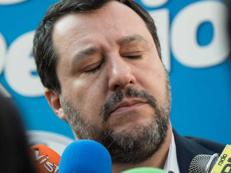 Salvini agli Stati generali degli amministratori regionali della Lega (foto LaPresse)