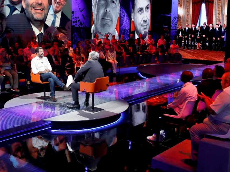 Matteo Salvini a Dritto e Rovescio nel settembre 2019 (LaPresse)