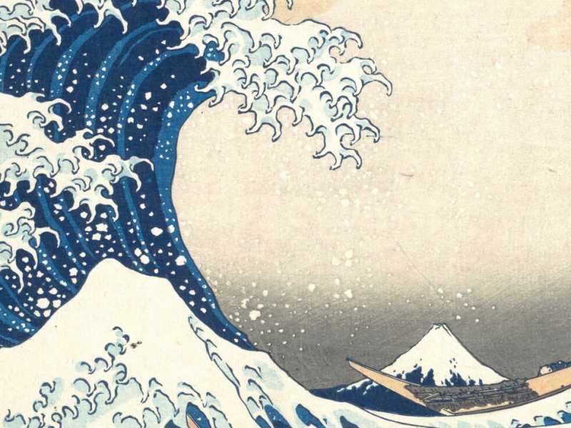 La grande onda di Kanagawa, xilografia del pittore giapponese Hokusai pubblicata la prima volta tra il 1830 e il 1831