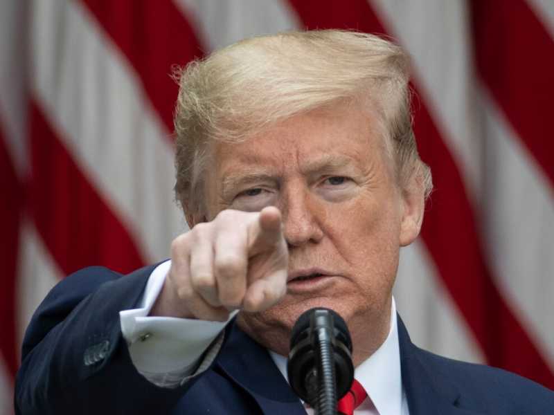 Trump in conferenza stampa nel Giardino delle Rose della Casa Bianca (AP Photo/Alex Brandon)