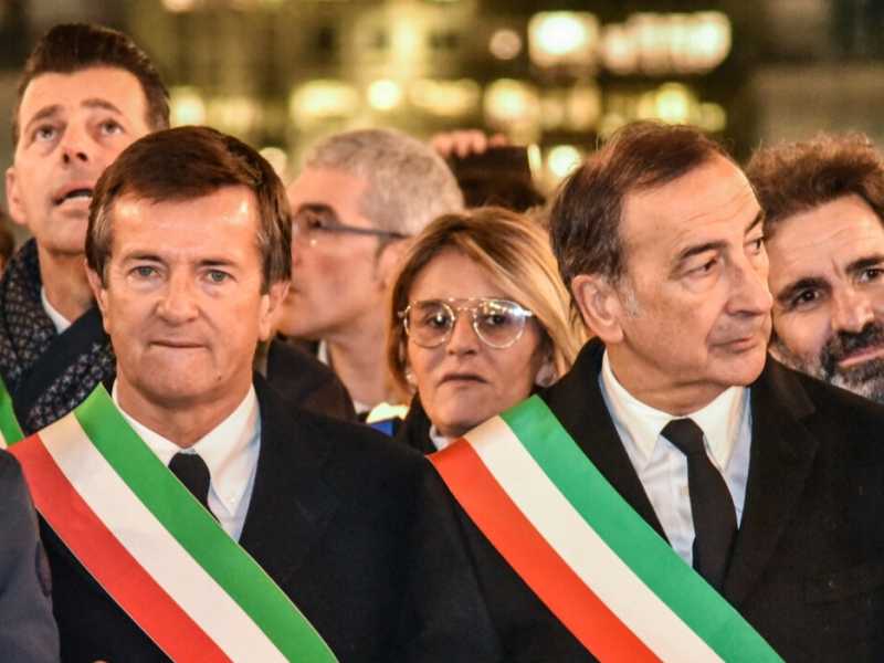 Milano, marcia dei comuni per la Senatrice Segre, il 10 dicembre 2019 (LaPresse)