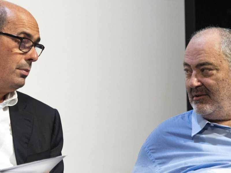 Nicola Zingaretti e Goffredo Bettini (foto Ansa)