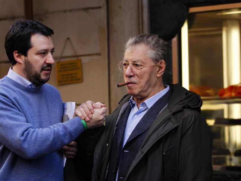 Matteo Salvini e Umberto Bossi (foto LaPresse)