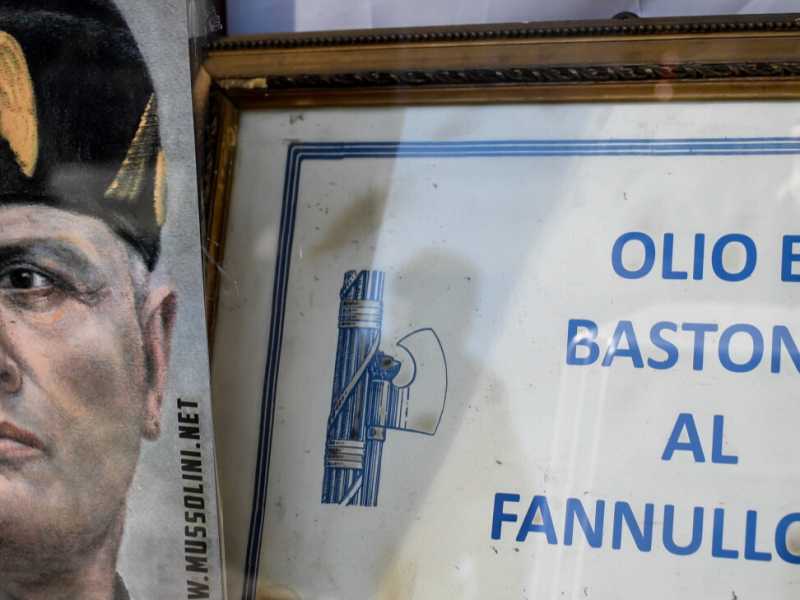 Raduno di gruppi di estrema destra a Predappio per l&rsquo;anniversario della Marcia su Roma (foto LaPresse)