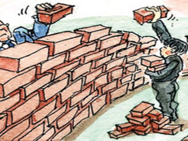 Il protezionismo in una vignetta degli anni '30