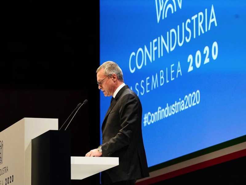 Carlo Bonomi durante l'assemblea di confindustria <br />&nbsp;<br />