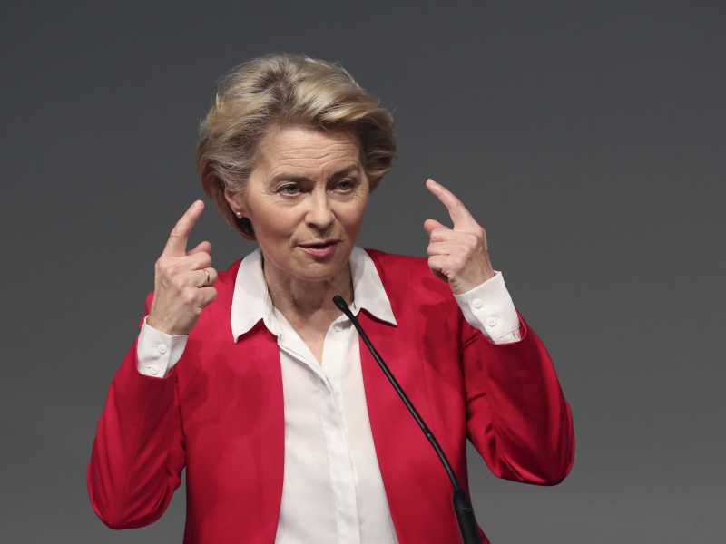 La presidente della Commissione europea Ursula von der Leyen (AP Photo/Pedro Rocha)&nbsp;<br />