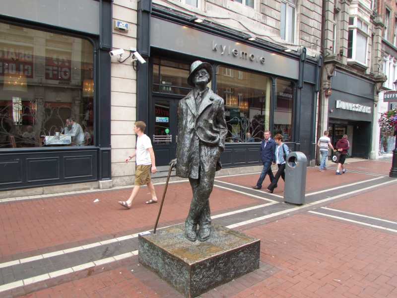 La statua di Joyce a Dublino (foto Wikipedia)