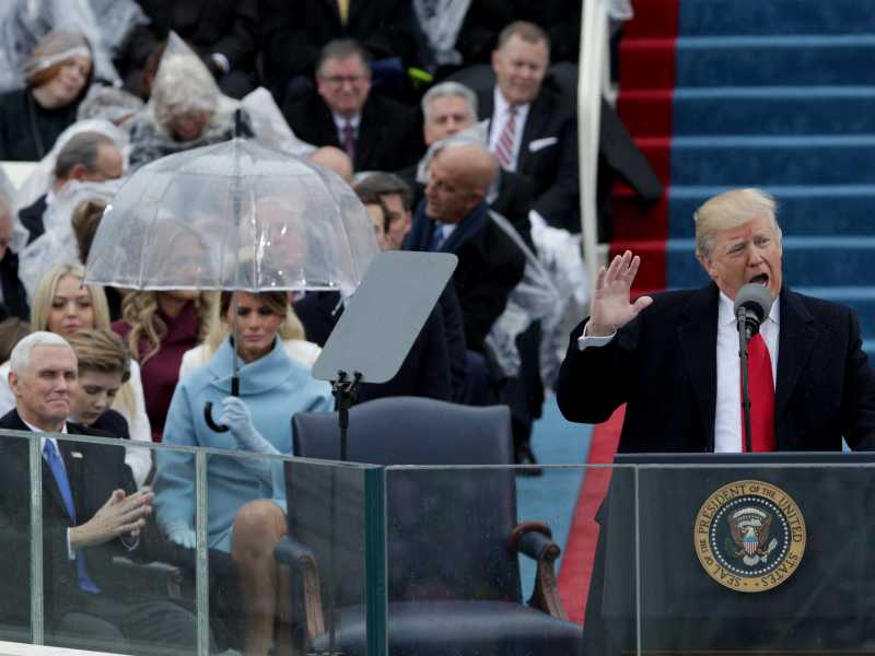 L'Inauguration day di Donald Trump, 20 gennaio 2017 (Getty Images)&nbsp;<br />